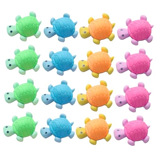 FIXOSHEE 18 Stück Teiliges Cartoon Schildkröte Form Bunte Tragbare Schreibwaren für Schüler Lustige Radiergummis als Kindergarten Geschenkartikel Zufällige Farbe Zufällige Farbe von FIXOSHEE