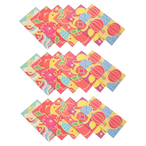 FIXOSHEE 18 Stück Teiliges Rote Umschläge mit Niedlichen Cartoon motiven Feine Druckqualität Traditionelle Chinesische Geldumschläge für Neujahrsgeschenke Symbol für Glück und Wohlstand von FIXOSHEE