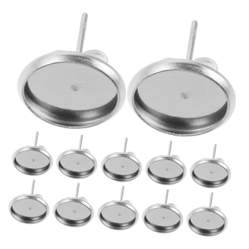 FIXOSHEE 180 Stück Runde Cabochon Ohrringrohlinge Ohrringe Runde Ohrstecker Ohrring Lünettentabletts Aus Edelstahl Ohrringrohlinge Für DIY Metall Ohrringtabletts Rohlinge von FIXOSHEE