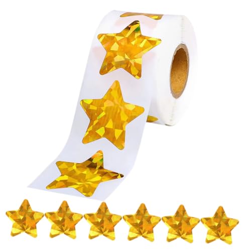 FIXOSHEE 1Rolle Goldene Sternenaufkleber Holografische Selbstklebende Dekorationssticker für Scrapbooking Tagebuch und DIY Projekte für Fotoalben und Einladungen FIXOSHEE 1Rolle Goldene Sternenaufkleber Holografische Selbstklebende Dekorationssticker für Scrapbooking Tagebuch und DIY Projekte für Fotoalben und Einladungen von FIXOSHEE