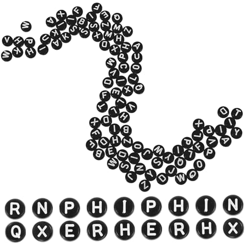 FIXOSHEE 1Tasche Acryl Buchstabenperlen Beutel mit Zarten Alphabet Perlen Zubehör für DIY Schmuck Bastelarbeiten und Armband Herstellung Langlebig und Praktisch von FIXOSHEE