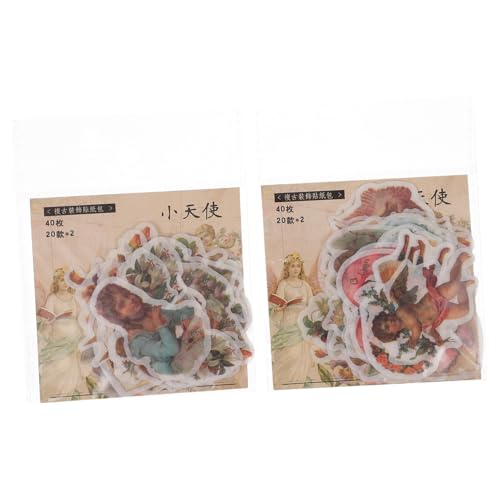 FIXOSHEE 2 Boxen Scrapbook Sticker Vintage Stil Selbstklebende DIY Dekorative Aufkleber Boxen Romantische Muster für Journaling Kalender Fotoalbum Handgemachte Bastelmaterialien von FIXOSHEE