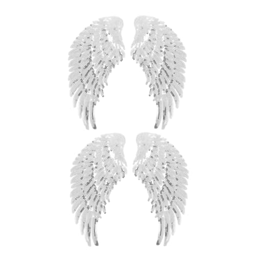 FIXOSHEE 2 Paare Glitzer Flügel Pailletten Aufnäher Bügelbild für DIY Kleidung Handwerk Dekoration Silber für Personalisierte Designs und Kreative Projekte FIXOSHEE 2 Paare Glitzer Flügel Pailletten Aufnäher Bügelbild für DIY Kleidung Handwerk Dekoration Silber für Personalisierte Designs und Kreative Projekte von FIXOSHEE