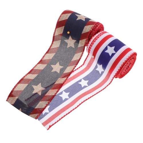 FIXOSHEE 2 Rollen Band Mit Amerikanischer Flagge, Unabhängigkeitstag, Sterne, Patriotisches Band, Flagge, 4. Juli, Zubehör Für Diy-kranz, Basteln, Dekorationen FIXOSHEE 2 Rollen Band Mit Amerikanischer Flagge, Unabhängigkeitstag, Sterne, Patriotisches Band, Flagge, 4. Juli, Zubehör Für Diy-kranz, Basteln, Dekorationen von FIXOSHEE