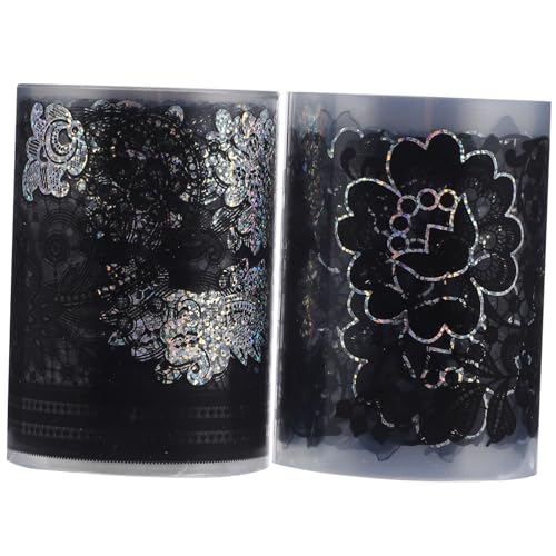 FIXOSHEE 2 Rollen Dekoratives Kunststoff Spitzenband Pet Klebeband mit Silberner Prägung Vielseitig für DIY Scrapbooking Planer Geschenkverpackung Einfach Abreißbar ohne Rückstände von FIXOSHEE