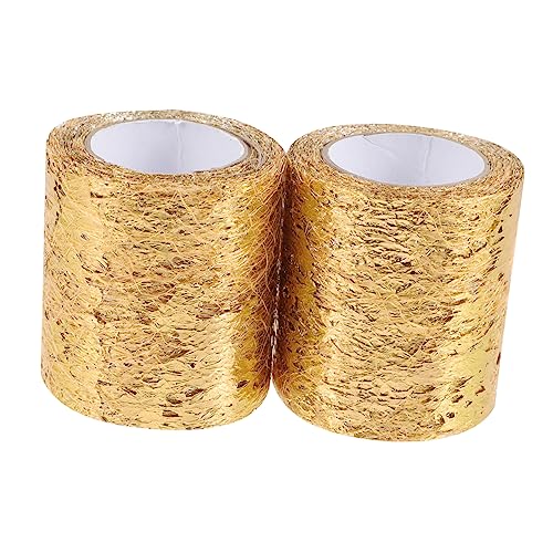 FIXOSHEE 2 Rollen Gold Glänzendes Netzband Tüllband für DIY Basteln Geschenkverpackung Schleifen Partydekoration Hochwertiges Mesh Tüllband für Blumenarrangements und Tischdeko FIXOSHEE 2 Rollen Gold Glänzendes Netzband Tüllband für DIY Basteln Geschenkverpackung Schleifen Partydekoration Hochwertiges Mesh Tüllband für Blumenarrangements und Tischdeko von FIXOSHEE