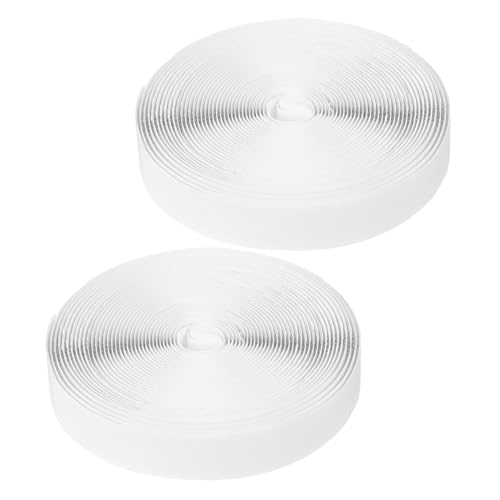 FIXOSHEE 2 Rollen Selbstklebendes Nylon Klettband Breit für Teppichvorhang Befestigung Stark Haftendes Haken und Flauschband Wiederverwendbar Einfach zu Montieren Rückstandsfrei Entfernbar von FIXOSHEE