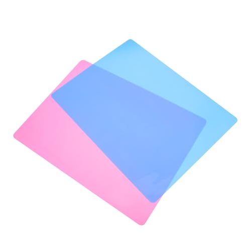 FIXOSHEE 2 STÜCK Teiliges Großes DIY Silikonpad Epoxidharz Matte Rutschfest Waschbar Schützend für Basteltisch Handarbeit Epoxy Crafts Zubehör Blau Rosa von FIXOSHEE