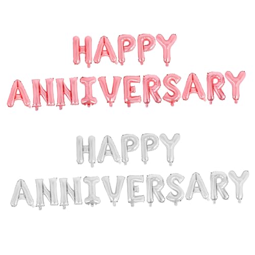 FIXOSHEE 2 Sätze Happy Anniversary Ballons aus Aluminiumfolie Langlebige Buchstaben Ballons Silber und Roségold Schnell Aufblasbar Jubiläums Dekorationsset für Hochzeit und Feier FIXOSHEE 2 Sätze Happy Anniversary Ballons aus Aluminiumfolie Langlebige Buchstaben Ballons Silber und Roségold Schnell Aufblasbar Jubiläums Dekorationsset für Hochzeit und Feier von FIXOSHEE