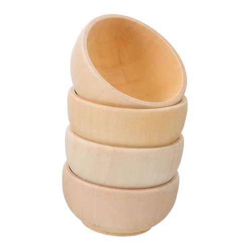 FIXOSHEE 2 Sätze Teiliges Set Holzschalen Unbehandeltem Holz Diy Bastelmaterial Für Kreative Kinderbeschäftigungen Für Handarbeiten Und Dekoration 4 Stück * 2 von FIXOSHEE