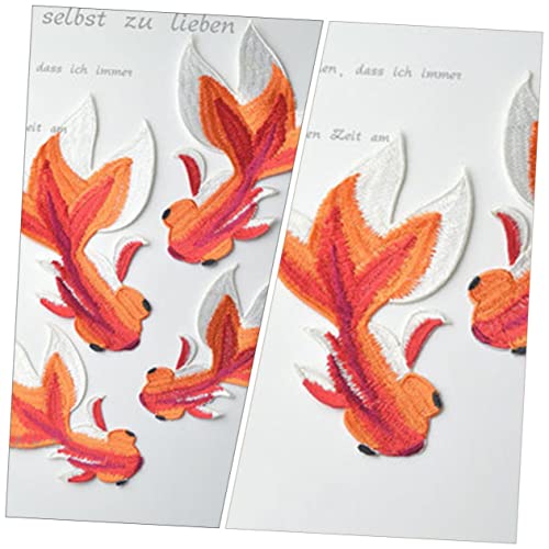 FIXOSHEE 2 Stk. Goldfisch Stickerei Applikationen zum Aufnähen und Aufbügeln Langlebige Kleidung Reparatur Patches für DIY Kleidung Dekoration und Fleckenabdeckung von FIXOSHEE