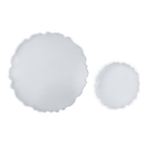 FIXOSHEE 2 Stück DIY Silikonform Runde Epoxidharz Gießform Flexible Langlebige Silikonform für Serviertablett Obsttablett Handgefertigte Aufbewahrung Leicht zu Reinigen für Kreative von FIXOSHEE