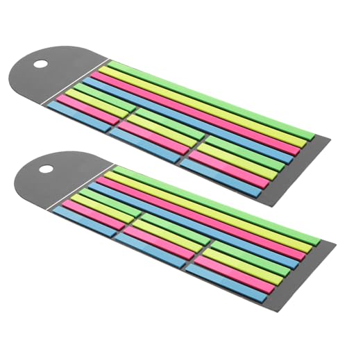 FIXOSHEE 2 Stück Fluoreszierende Haftnotizen Teilig Bunte Schmale Markierungsstreifen für Bücher Lange und Kurze Index Tabs Selbstklebende Lesestreifen zum Annotieren und Text Hervorheben von FIXOSHEE