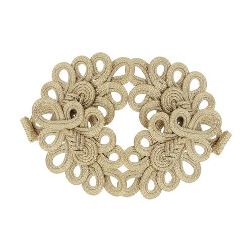 FIXOSHEE 2 Stück Goldene Handgenähte Knöpfe mit Löchern für Cardigans Pullover Mäntel und Traditionelle Chinesische Kleidung Retro Luxuriös für DIY Sweater und Kostüme von FIXOSHEE