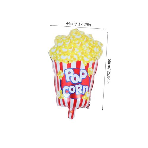FIXOSHEE 2 Stück Große Popcorn Folienballons Popcornförmig Dekoration für Filmabende Themenpartys Geburtstagsfeiern Kinderfreundliche Partyaccessoires Einfache Montage von FIXOSHEE