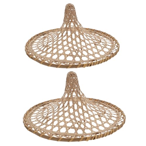 FIXOSHEE 2 Stück Handgefertigte Lichtabdeckung Dekorativer Hut für Tanz und Zuhause Durchmesser Vielseitig Einsetzbar Natürliche Farbe Stilvolles Design von FIXOSHEE