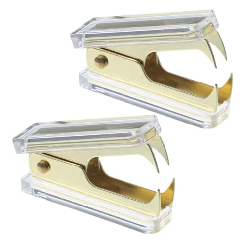 FIXOSHEE 2 Stück Kleiner Ergonomischer Heftklammerentferner Marmoriertes Roségold design Platzsparend Schnelles Entfernen von Klammern für Büro und Zuhause von FIXOSHEE