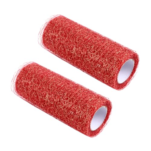 FIXOSHEE 2 Stück Mesh Tüllband Rolle Breit Goldrotes Dekoband für DIY Basteln Kleidung Schuhe Hüte Zubehör FIXOSHEE 2 Stück Mesh Tüllband Rolle Breit Goldrotes Dekoband für DIY Basteln Kleidung Schuhe Hüte Zubehör von FIXOSHEE