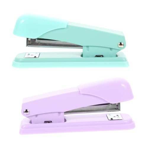 FIXOSHEE 2 Stück Multifunktionaler Metall heftgerät Ergonomischem Design Kraftvollem Hefter für Dicke Papierstapel Handlich und Leicht für Schule Büro und Zuhause in Lavendel von FIXOSHEE
