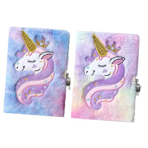 FIXOSHEE 2 Stück Plüsch Notizbuch mit Schloss Fluffy Tagebuch für Mädchen Cartoon Einhorn Design Tragbar Weich Vielseitiges Notizheft Geschenk FIXOSHEE 2 Stück Plüsch Notizbuch mit Schloss Fluffy Tagebuch für Mädchen Cartoon Einhorn Design Tragbar Weich Vielseitiges Notizheft Geschenk von FIXOSHEE