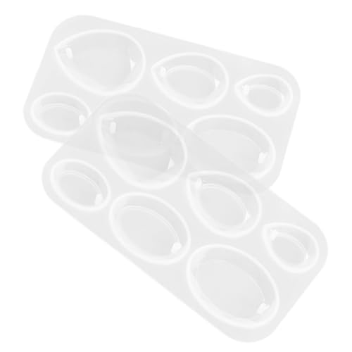 FIXOSHEE 2 Stück Silikonformen für Schmuckherstellung Tropfenförmige Anhänger Gießform mit Loch Ovaler Resin Schmuckform für DIY Ohrringe Halsketten Schlüsselanhänger Detailreiche von FIXOSHEE