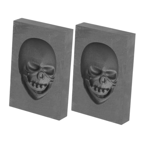 FIXOSHEE 2 Stück Skull Graphit Gießformen Hochdichte Gießform Hitzeresistent Präzise Schmuckgießen Silber Kupfer Schmelzen Werkzeug für Metallhandwerk FIXOSHEE 2 Stück Skull Graphit Gießformen Hochdichte Gießform Hitzeresistent Präzise Schmuckgießen Silber Kupfer Schmelzen Werkzeug für Metallhandwerk von FIXOSHEE
