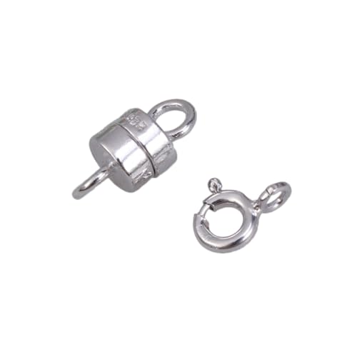 FIXOSHEE 2 Stück Sterling Silber Magnetverschluss Federkugelverschluss und Starker Magnetschloss für DIY Schmuckherstellung Langlebiger Schmuckverbinder für Halsketten Armbänder FIXOSHEE 2 Stück Sterling Silber Magnetverschluss Federkugelverschluss und Starker Magnetschloss für DIY Schmuckherstellung Langlebiger Schmuckverbinder für Halsketten Armbänder von FIXOSHEE