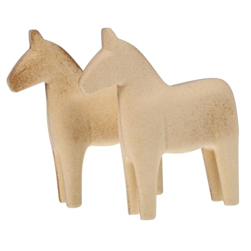 FIXOSHEE 2 Stück Teiliges DIY Holzpferd aus Sicherem Holz Unvollendete Mini Holzpferde Bastelarbeiten für Kreative Handwerkskunst Leichte Tischdekoration für Party und Geschenk Geeignet von FIXOSHEE