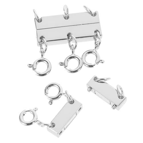 FIXOSHEE 2 Stück Teiliges Mehrschichtiger Schmuckverbinder aus Weißplattiertem Einfacher Verschluss für Halsketten und Armbänder Hautfreundlich Vielseitig Einsetzbar für DIY von FIXOSHEE