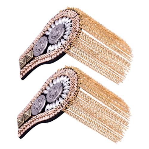 FIXOSHEE 2 Stück Teiliges Schulterklappen aus Langlebiger Zinklegierung mit Modischen Quasten Dekorative Schulterstücke für Damen und Herren Leichte Kostüm Accessoires in Gold für Anzug FIXOSHEE 2 Stück Teiliges Schulterklappen aus Langlebiger Zinklegierung mit Modischen Quasten Dekorative Schulterstücke für Damen und Herren Leichte Kostüm Accessoires in Gold für Anzug von FIXOSHEE