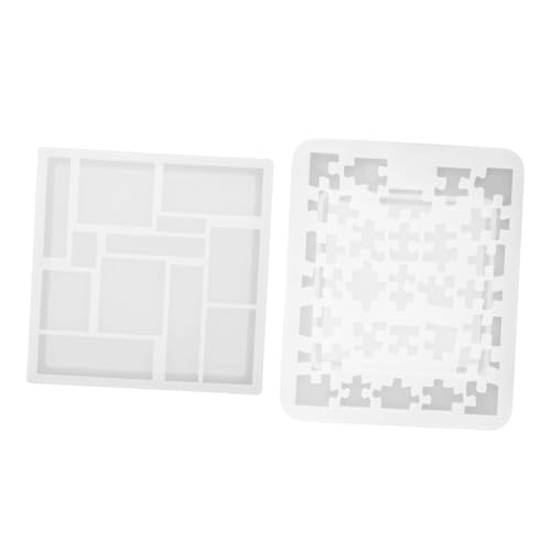 FIXOSHEE 2 Stück Teiliges Silikon Gießform Geometrische Puzzleform für DIY Kristallharz Gießharz Basteln Flexible Wiederverwendbare Epoxidharzform mit Hoher Reißfestigkeit Leicht zu von FIXOSHEE