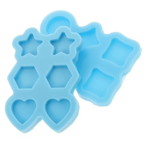 FIXOSHEE 2 Stück Teiliges Silikon Ohrstecker Gießform mit Stern Herz Formen DIY Epoxidharz Schmuck Formen für Anfänger Kompakt Einfach zu Entformen für Individuelles Schmuckdesign von FIXOSHEE