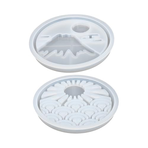 FIXOSHEE 2 Stück Teiliges Silikon Untersetzer Form mit Rand für DIY Epoxidharz Basteln Glatte Praktische Silikonform für Kreative Tassenuntersetzer Einfache und Problemloses Entformen von FIXOSHEE