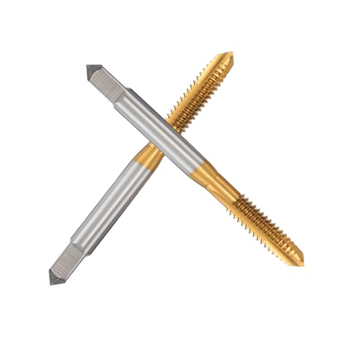 FIXOSHEE 2 Stück Teiliges Titanbeschichtete Gewindebohrer Spiralspitze für Bohr und Gewindeschneidmaschinen Geeignet für Edelstahl Aluminium Stahl Cnc und Fräsmaschinen von FIXOSHEE