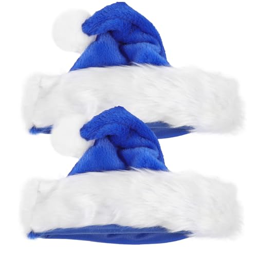 FIXOSHEE 2 Stück Weiche Dicke Santa Weihnachtsmütze in Klassische Weihnachtskopfbedeckung für Erwachsene und Jugendliche Festliche Partydekoration für Weihnachts und Neujahrsfeiern von FIXOSHEE