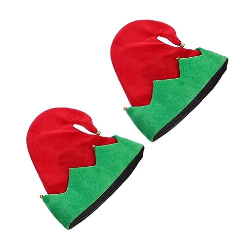 FIXOSHEE 2 Stück Weihnachtsmütze mit Glöckchen Verstellbar Festlicher Weihnachts Partyhut für Erwachsene und Geeignet als und Dekoration zu Weihnachten von FIXOSHEE
