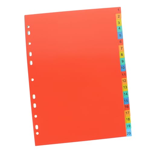 FIXOSHEE 20 Blatt Teiliges Register Trennblätter aus Robustem Kunststoff Farbige Ordner Fächer für Ringbuch Beschriftbare Indexseiten für Schule Büro und Organisation Praktische FIXOSHEE 20 Blatt Teiliges Register Trennblätter aus Robustem Kunststoff Farbige Ordner Fächer für Ringbuch Beschriftbare Indexseiten für Schule Büro und Organisation Praktische von FIXOSHEE