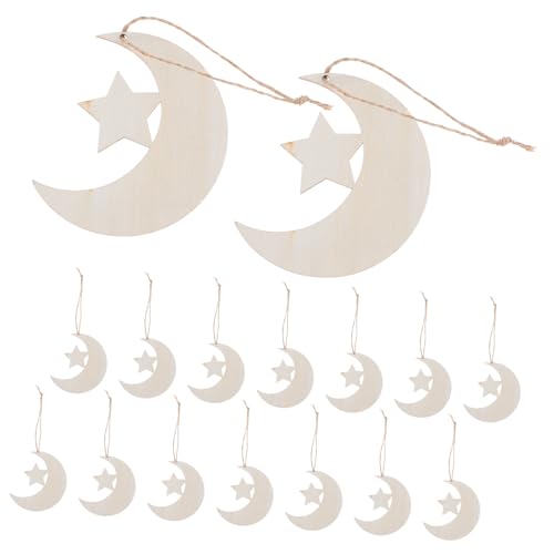 FIXOSHEE 20 Holzformen: Unbehandelte Holzscheiben, Mond- Und Sternornamente, Diy-bastelanhänger, Leere Holzstücke, Unbehandelte Holzverzierungen Mit Seil Für Babyparty-dekoration FIXOSHEE 20 Holzformen: Unbehandelte Holzscheiben, Mond- Und Sternornamente, Diy-bastelanhänger, Leere Holzstücke, Unbehandelte Holzverzierungen Mit Seil Für Babyparty-dekoration von FIXOSHEE