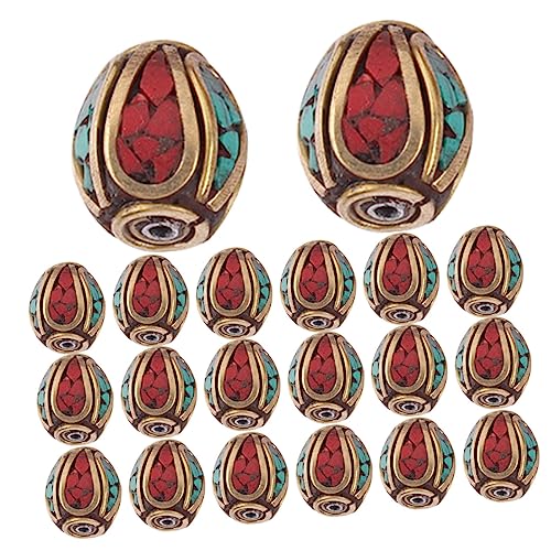 FIXOSHEE 20 Stück Buddha Spacer Perlen Messing mit Türkis Handgefertigte Diy Schmuckperlen für Armbänder und Dekoration Nepal Stil FIXOSHEE 20 Stück Buddha Spacer Perlen Messing mit Türkis Handgefertigte Diy Schmuckperlen für Armbänder und Dekoration Nepal Stil von FIXOSHEE