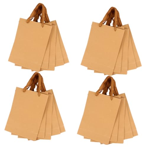 FIXOSHEE 20 Stück Dicke Kraftpapier Tragetaschen mit Henkel und Flachem Boden Stabile Papiertüten für Geschenke Kleidung Einkauf Reise und Alltag Umweltfreundliche Papier von FIXOSHEE