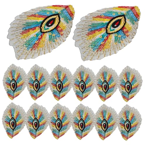 FIXOSHEE 20 Stück Stickerei Aufnäher zum Aufbügeln oder Annähen Traditionelles Besticktes Stoff design mit Pailletten Langlebige und Modische Applikationen für DIY Kleidung Dekoration von FIXOSHEE