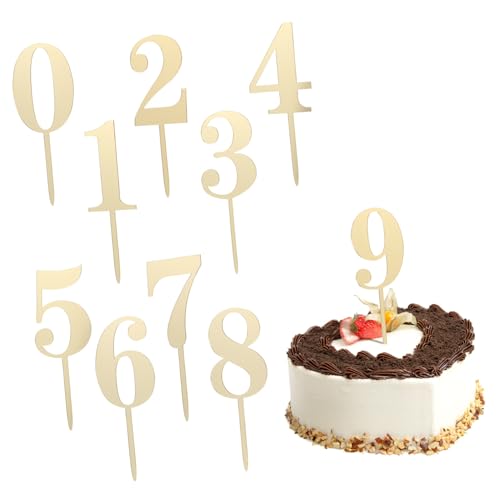 FIXOSHEE 20 Stück Teiliges Acryl Zahlen Cake Topper Gold Cake Dekoration für Geburtstag Jubiläum Party Einfache Anwendung Vielseitig Einsetzbar Elegantes Design Wiederverwendbar von FIXOSHEE