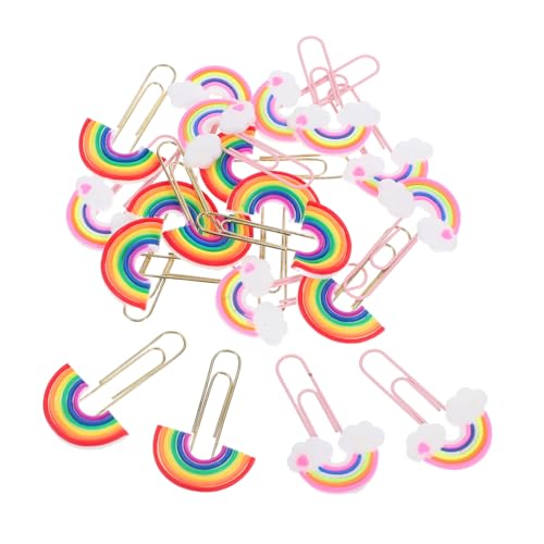 FIXOSHEE 20 Stück Teiliges Bunter Büroklammern aus Robustem Pvc material Praktische Rainbow Paper Clips für Dokumentenfixierung Vielseitig Einsetzbar in Büro Schule und Zuhause von FIXOSHEE