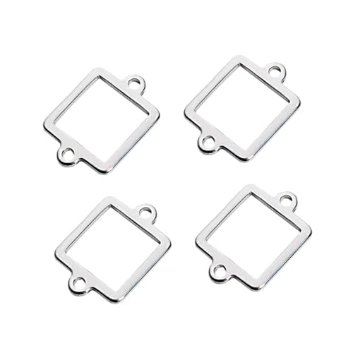 FIXOSHEE 20 Stück Teiliges Doppelloch Anhänger Verbinder Basis für DIY Schmuckherstellung Silberfarbene Schmuckzubehör für Halsketten und Armbänder Korrosionsbeständig und Langlebig von FIXOSHEE