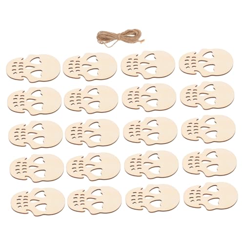 FIXOSHEE 20 Stück Teiliges Holz Schädel Halloween Deko Langlebige Hängende Schädelanhänger Einzigartiges DIY Holzornament für Gruselige Partydekoration für Familie und Bekannte FIXOSHEE 20 Stück Teiliges Holz Schädel Halloween Deko Langlebige Hängende Schädelanhänger Einzigartiges DIY Holzornament für Gruselige Partydekoration für Familie und Bekannte von FIXOSHEE