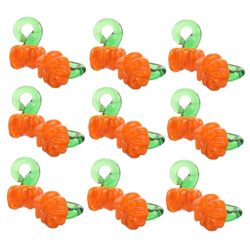 FIXOSHEE 20 Stück Teiliges Kürbis Anhänger Bunte DIY Perlen Schmuckanhänger Handgefertigte Glasperlen für Armband Halskette Ohrringe Basteln und Halloween Dekoration von FIXOSHEE