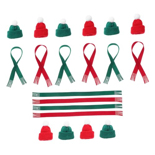 FIXOSHEE 20 Stück Teiliges Mini Santa Hüte und Gestrickte Weihnachts Schals Set Kleine Rote und Grüne Mützen Leichte DIY Bastelaccessoires für Puppen Weihnachtsbaumdekorationen FIXOSHEE 20 Stück Teiliges Mini Santa Hüte und Gestrickte Weihnachts Schals Set Kleine Rote und Grüne Mützen Leichte DIY Bastelaccessoires für Puppen Weihnachtsbaumdekorationen von FIXOSHEE