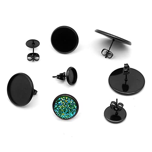 FIXOSHEE 20 Stück Teiliges Ohrstecker Basen Schwarzem DIY Schmuckzubehör Rundes Ohrstecker Tablett mit Ohrstopper für Frauen Mädchen Ohrschmuck Herstellung FIXOSHEE 20 Stück Teiliges Ohrstecker Basen Schwarzem DIY Schmuckzubehör Rundes Ohrstecker Tablett mit Ohrstopper für Frauen Mädchen Ohrschmuck Herstellung von FIXOSHEE