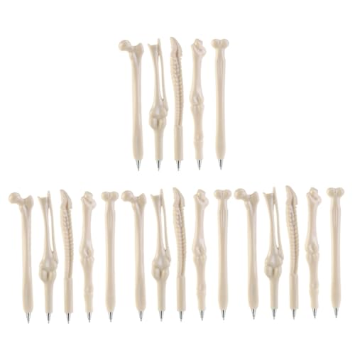 FIXOSHEE 20 Stück Teiliges Realistische Knochenform Kugelschreiber Schwarze Mine Ergonomisch Glattes Schreiben für Schüler Bürobedarf Kleine Geschenke Halloween von FIXOSHEE