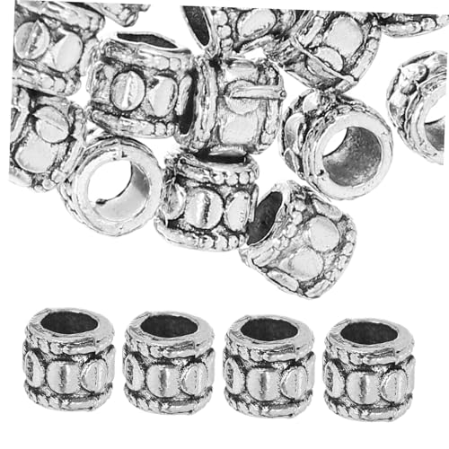 FIXOSHEE 20 Stück Teiliges Spacer Beads aus Tibetischer Silberlegierung Mittlere Große Lochperlen für DIY Schmuckherstellung Vielseitig für Armbänder Halsketten Vintage und Moderne Designs von FIXOSHEE